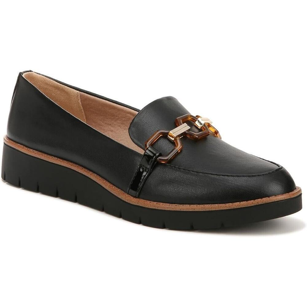 LifeStride‎ Womens Optimist Black Slip On Loafers Shoes 7 Medium Comfort Flex